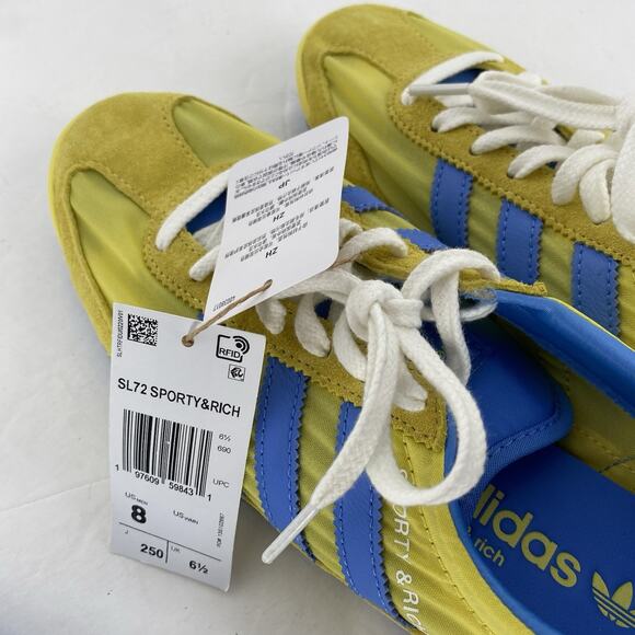 Adidas Sporty and Rich SL72 Yellw and Blue Sneaker Women's Size 9 - Picture 7 of 10